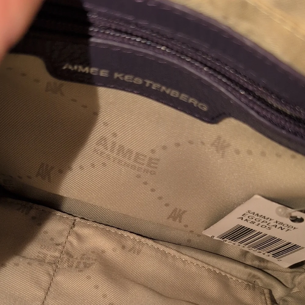 Aimee Kestenberg Eggplant Leather & Suede Bag With Tags New With Tags